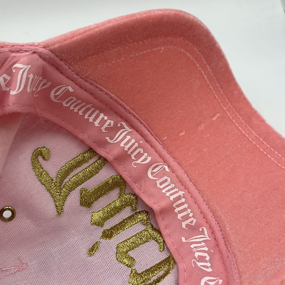 Juicy Couture pink velvet hat with gold lettering main image 8